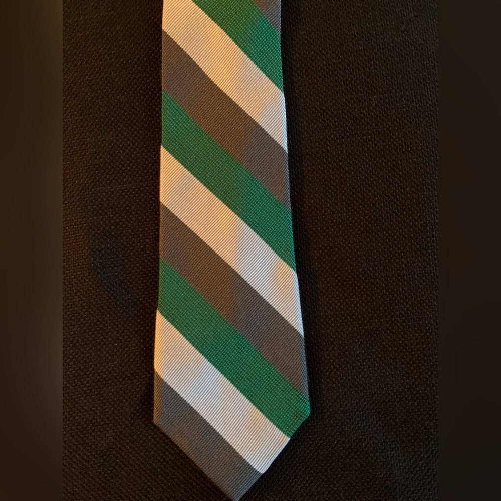 Original Penguin Green and Gray Diagonal Striped Tie